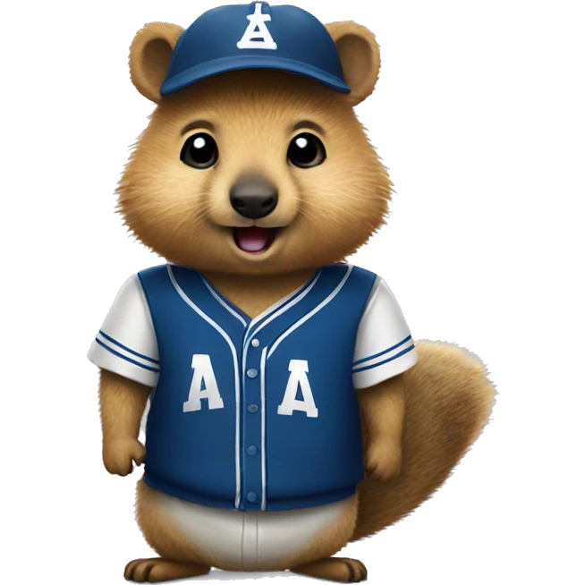 quokka wearing a baseball uniform emoji