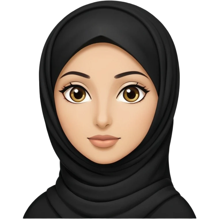 Saudi woman in black hijab, elegant and simple emoji