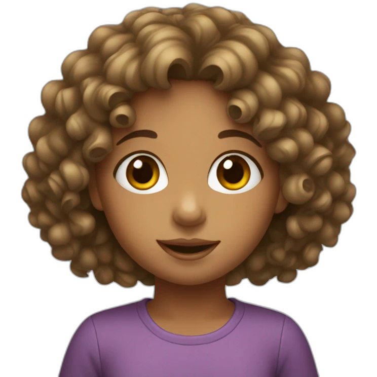 Young Girl with curly hair emoji