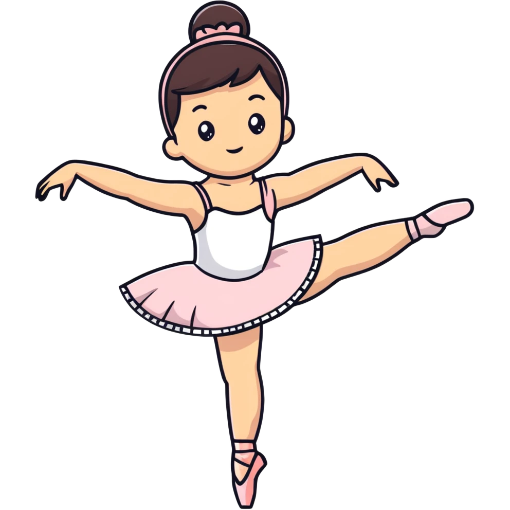 cute and expressive ballerina girl emoji