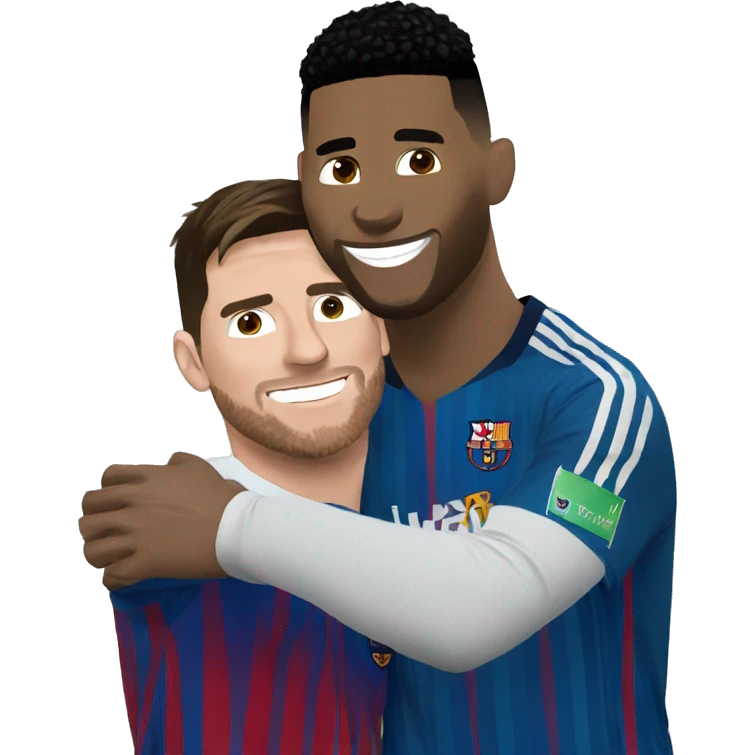 Messi and Ronaldo hugging  emoji
