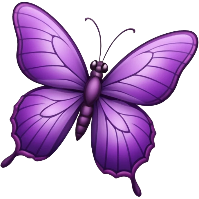 Mariposa color morado en una flor emoji
