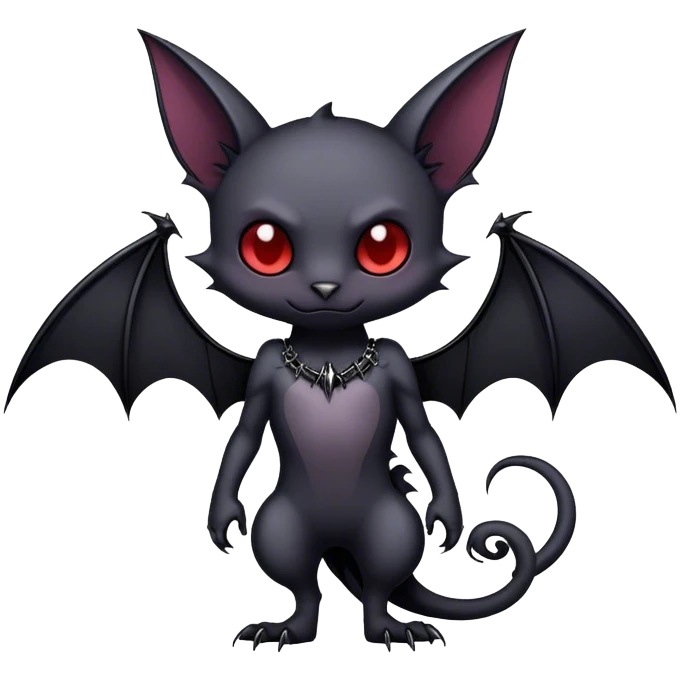 Edgy Cool Cute Gothic-Emo-Vampiric-Bat-Feline-Fakemon-Hybrid full body emoji