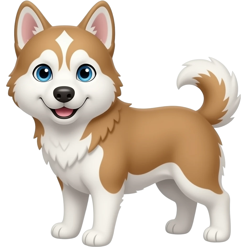 Light brown and white, white diamond on top of head blue eyed Husky emoji