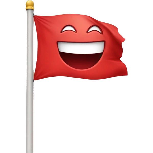 smile emoji with red flag emoji