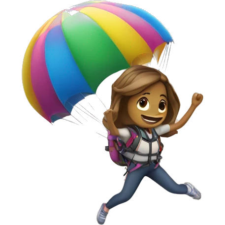 Girl with the parachute who jumps B.A.S.E. Jumping from the bridge  emoji