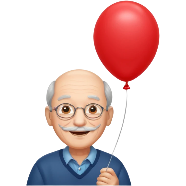 Grandpa floating with balloon emoji