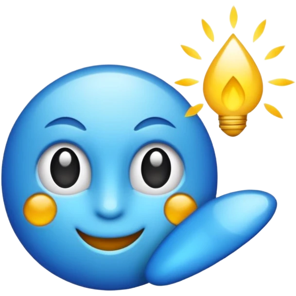 Rayos y centellas en expresión de alegría color azul emoji