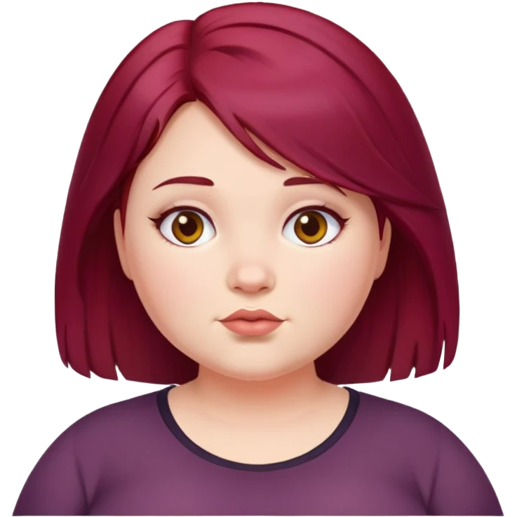 burgundy hair girl chubby emoji