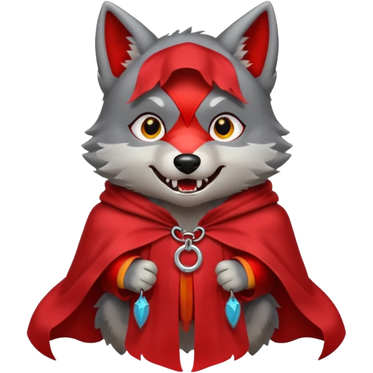 Vampire Pet, Tiny wolf in red collar cloak emoji