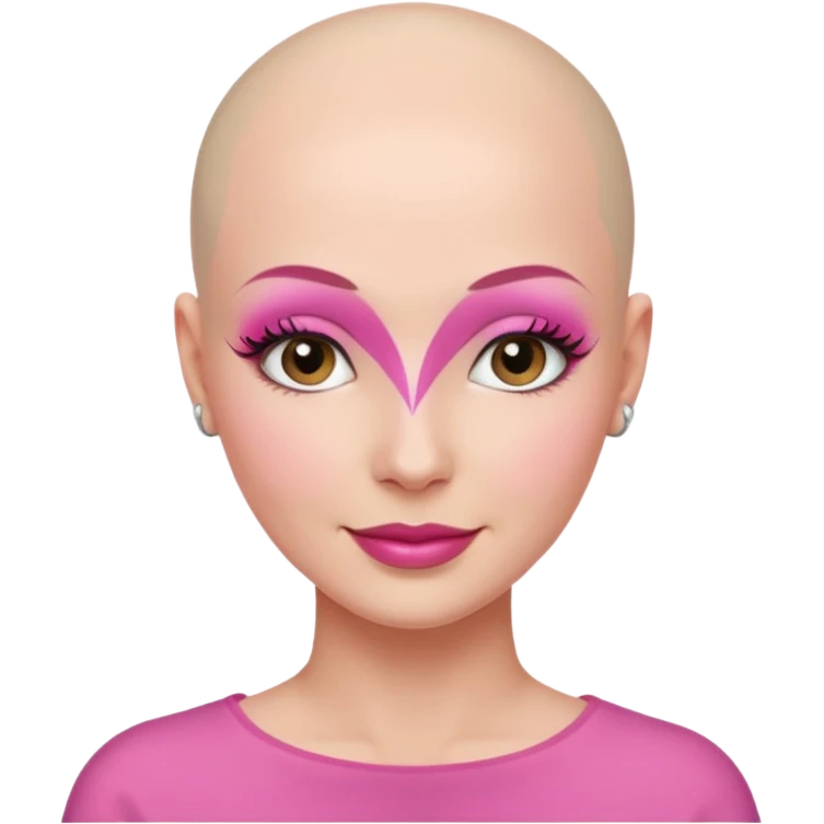 👩‍🦲pink makeup lico emoji