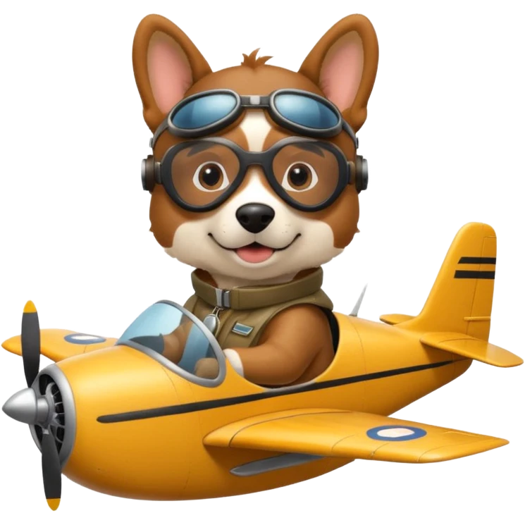 dog pilot riding plane emoji