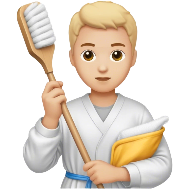 Duster with white cloth emoji