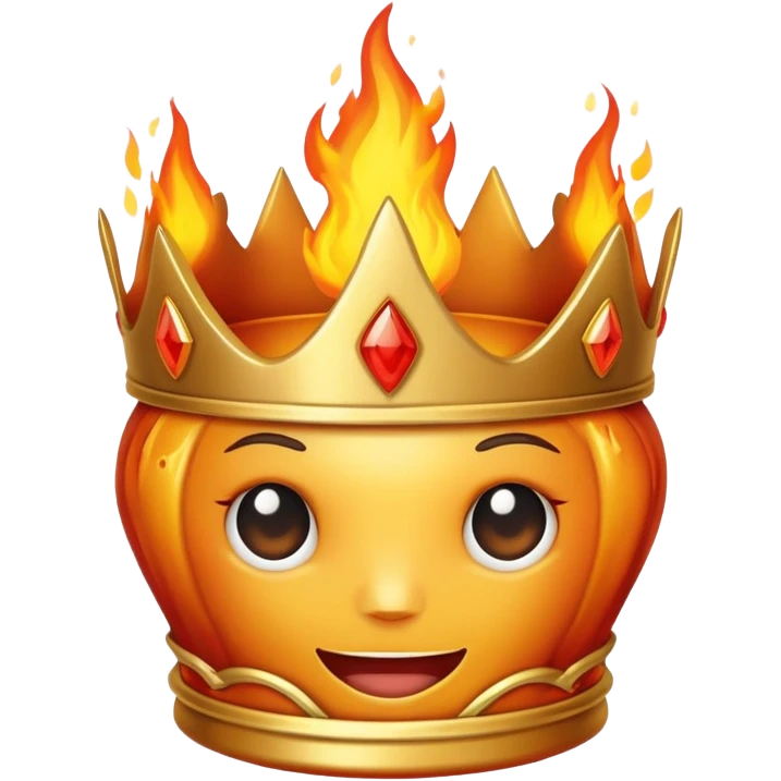 Queen crown on fire emoji