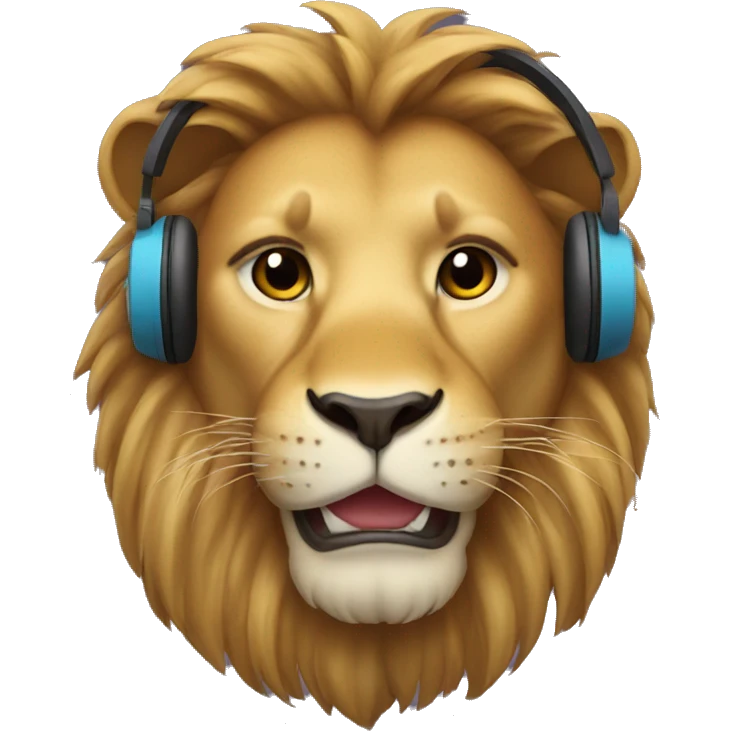 lion with headphones emoji