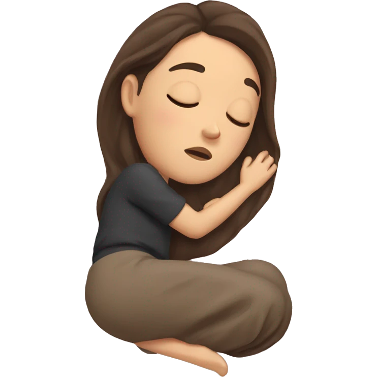 Brunette girl sleeping emoji
