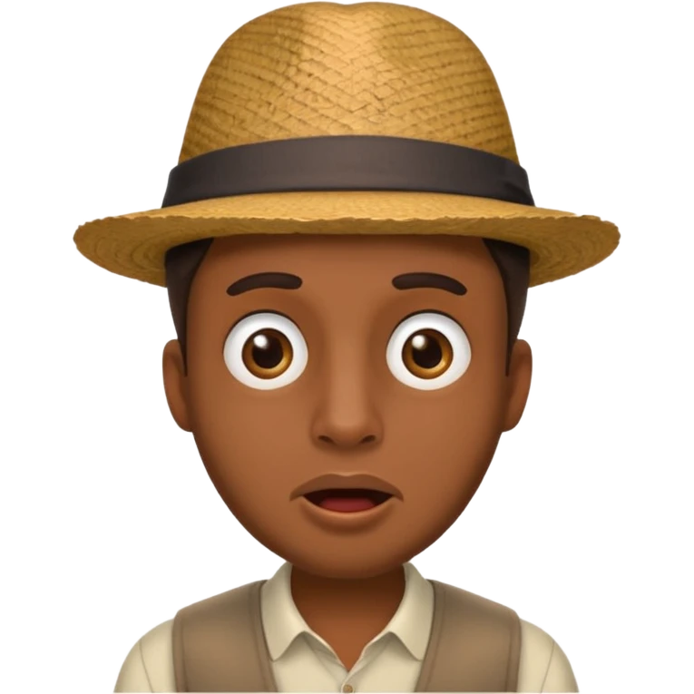 homme créole réunionnais  étonné  avec chapeau emoji