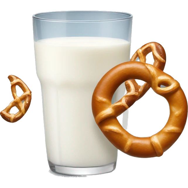 A glass of milk with a pretzel emoji