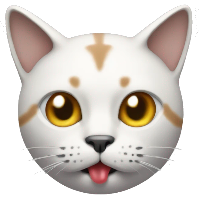 A cat with a round element which has a fuse  inside the mouth emoji