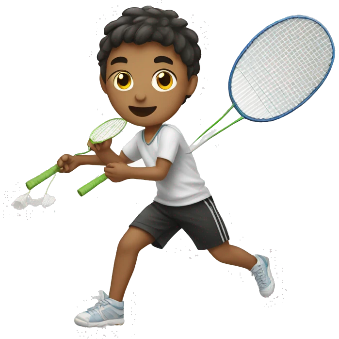 boy playing badminton emoji