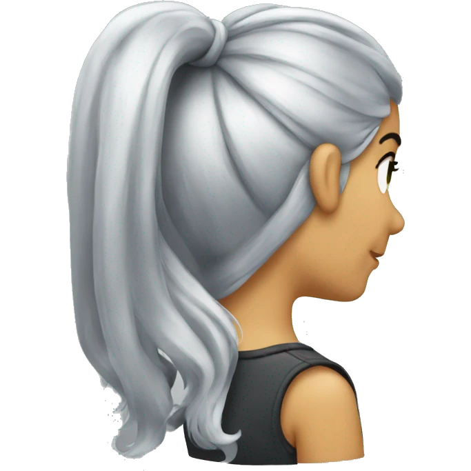 silver ponytail emoji