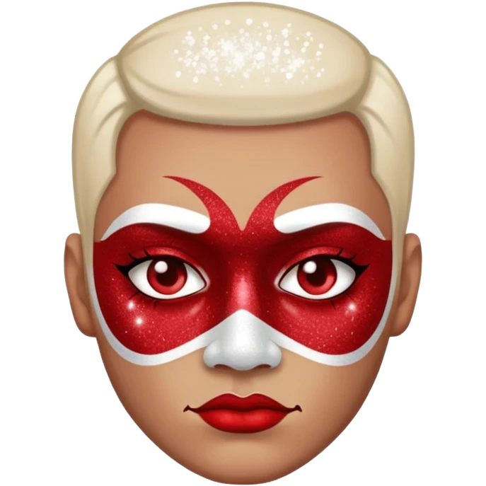 Glitter RED and White Joker Gangster  emoji