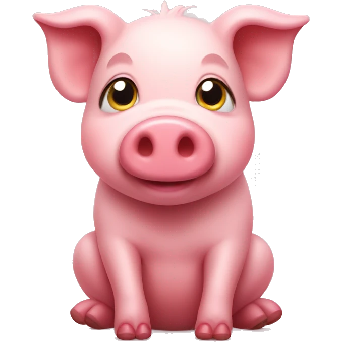 cute pig with a heart in its paws emoji