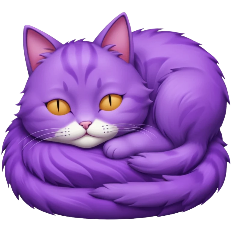 Un gato morado durmiendo en una mansión  emoji