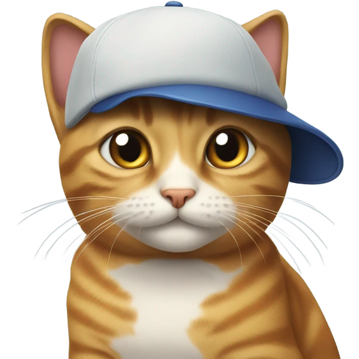 cat wearing a backwards cap emoji