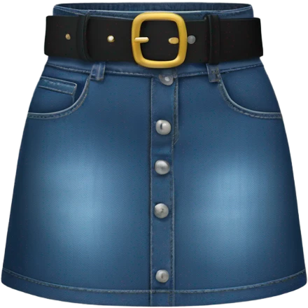 Denim mini skirt with black belt emoji