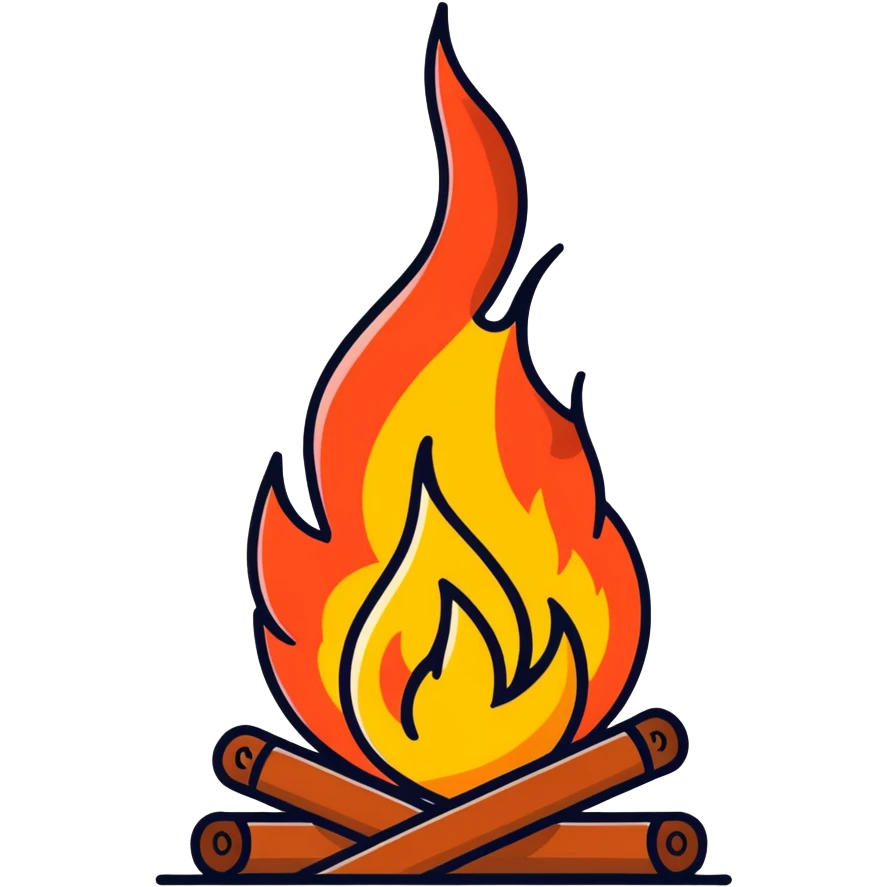 Fire in gold emoji
