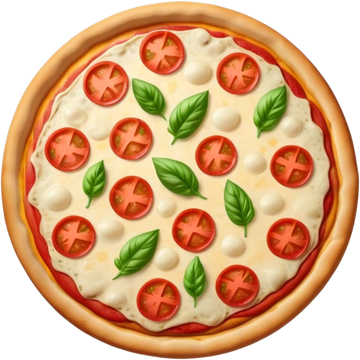 classic Italian pizza with basil and tomato emoji