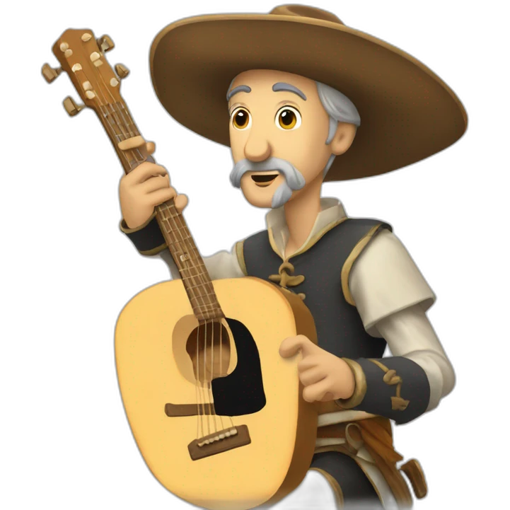 Don Quixote playing guitar emoji