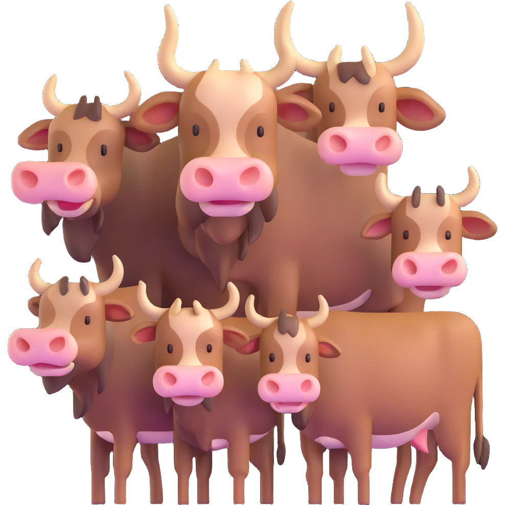 many oxen in a group emoji
