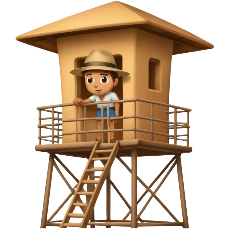 Man looking out of watchtower emoji