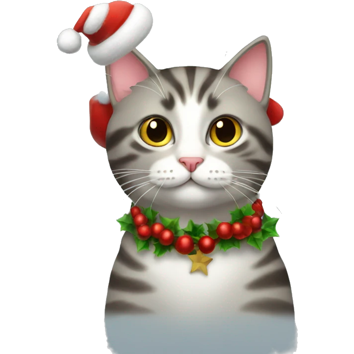 cat with christmas cat emoji