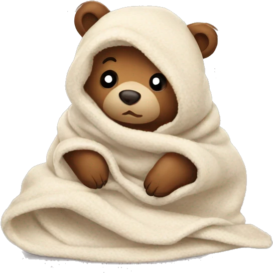bear cozy in blanket emoji