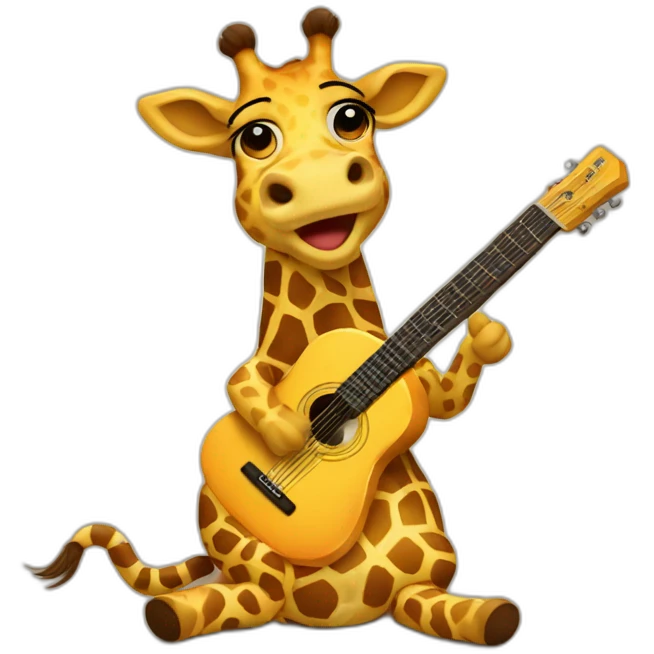 Giraffe playing guitar emoji