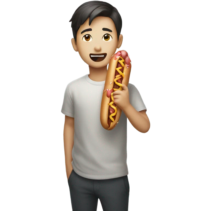 Bangchan eating a hotdog  emoji