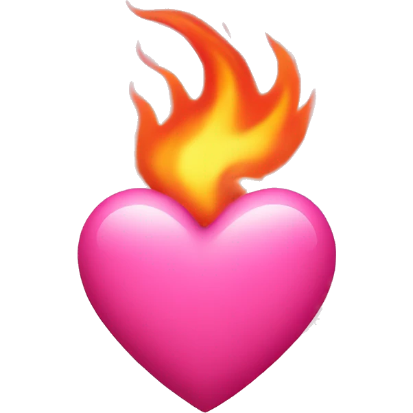 Pink heart with fire  emoji