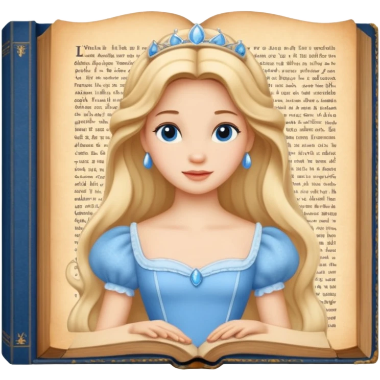 Cinderella in old book story emoji