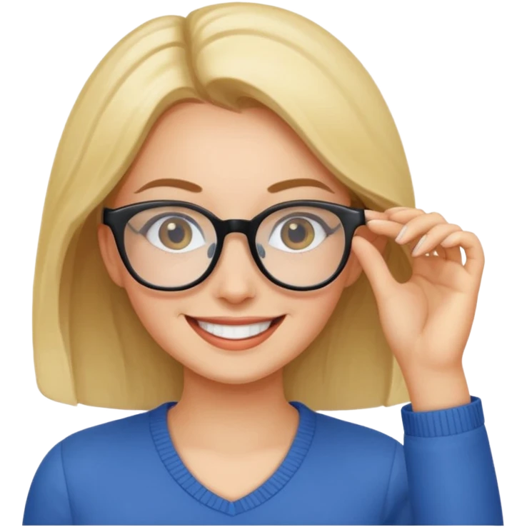A woman putting on glasses emoji