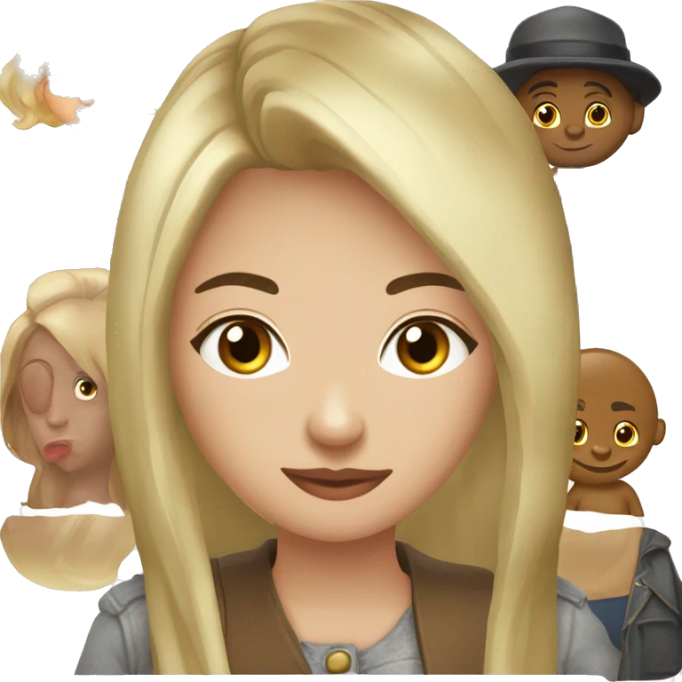 Девушка с темными волосами и карими глазами emoji