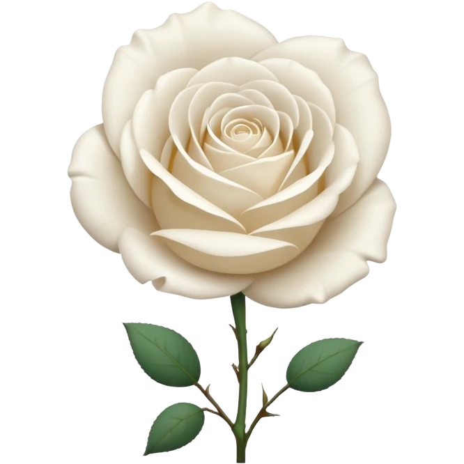 white rose, without green leaves, just flower emoji
