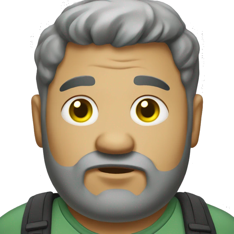 fat grey gat with yellow green eyes emoji