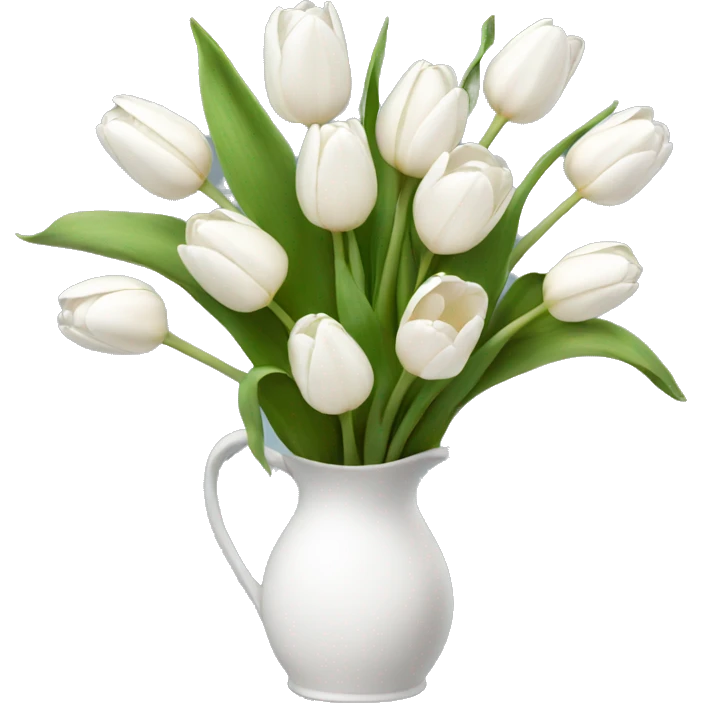 white tulip bouquet  emoji