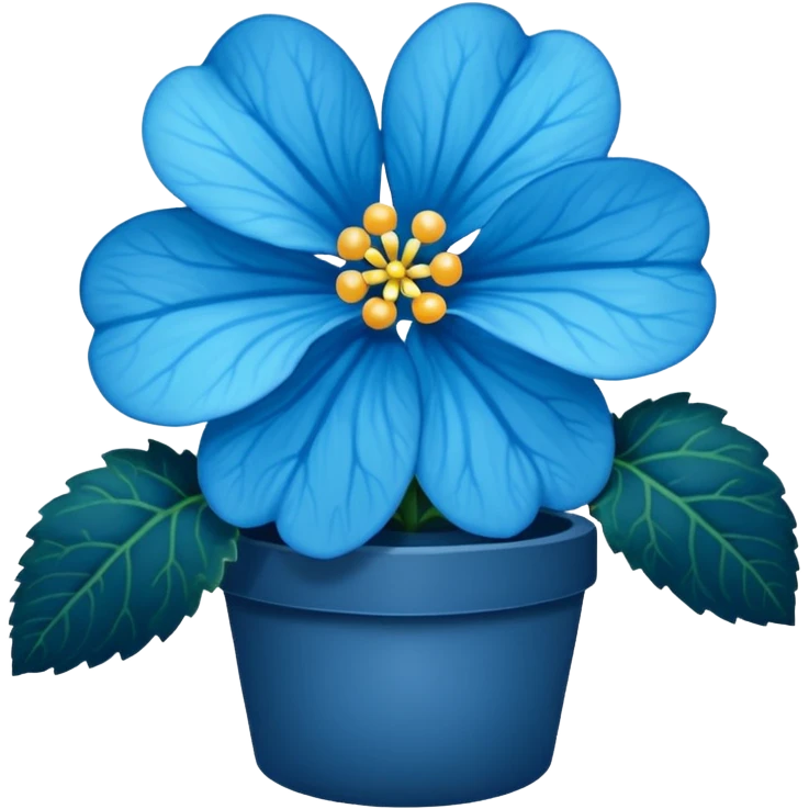 super realistic blue begonia emoji