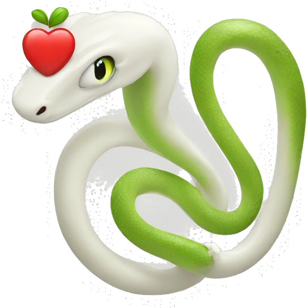 White Snake, apple, heart emoji