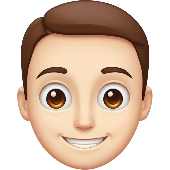 smiling face with a prominent forehead, cute and expressive emoji
