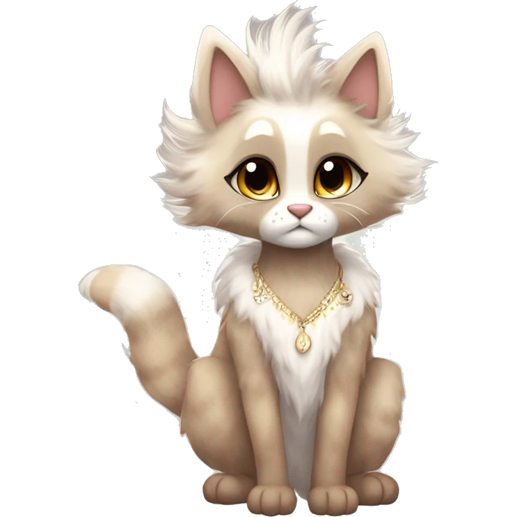 Furry, sparkle, iridescent, colorful, pastel, edgy, cool, fantasy beautiful, brown, beige, white, divine, godly, angelic, animal, anthro, full body, fursona, feline emoji